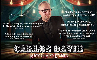 Magician Carlos David, resident magician at the Haunted Pythian Castle in Springfield Mo
